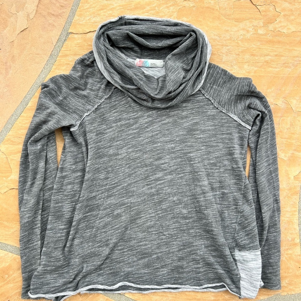 Free People Gray Cowl Neck Sweatshirt